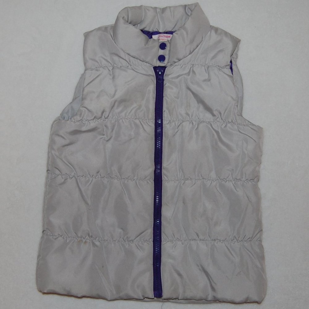 Grane Girls, Size L, Makenzie Zip Up Puffer Vest, Silver